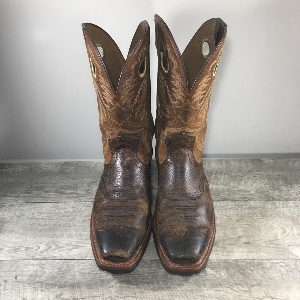 Ariat 10002227 Heritage Roughstock Western Leather Buckaroo Cowboy Mens Boots 14 - Picture 4 of 12